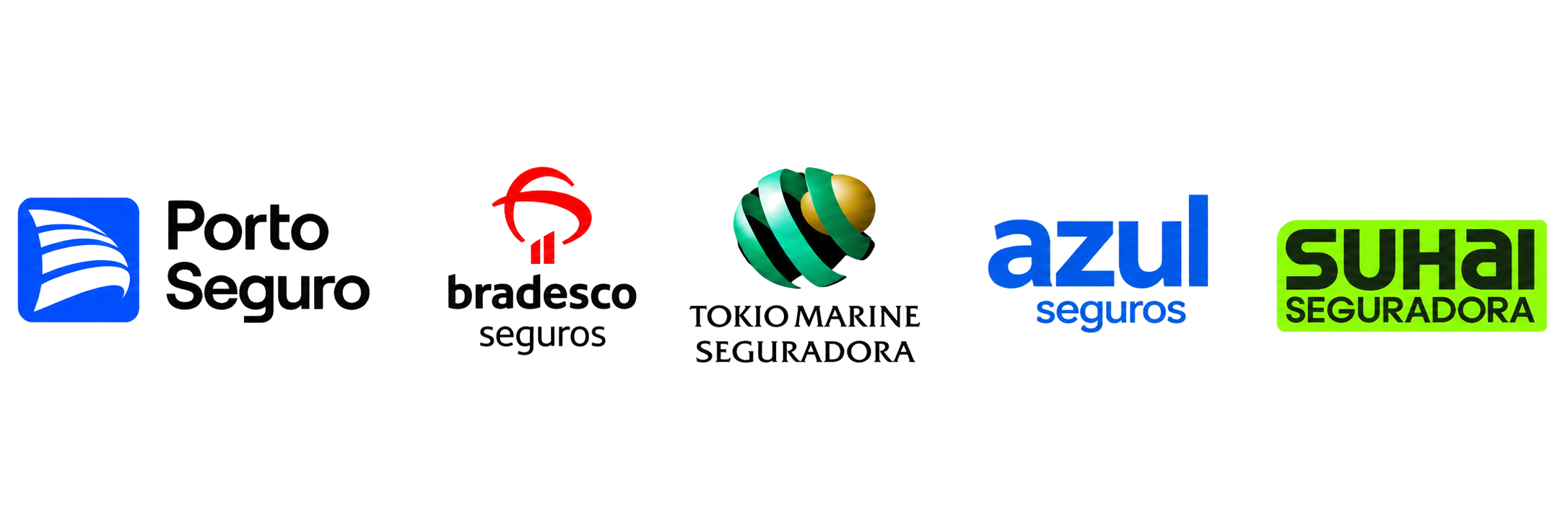 Seguradoras: Porto Seguro, Bradesco, Tokio Marine, Azul, Suhai