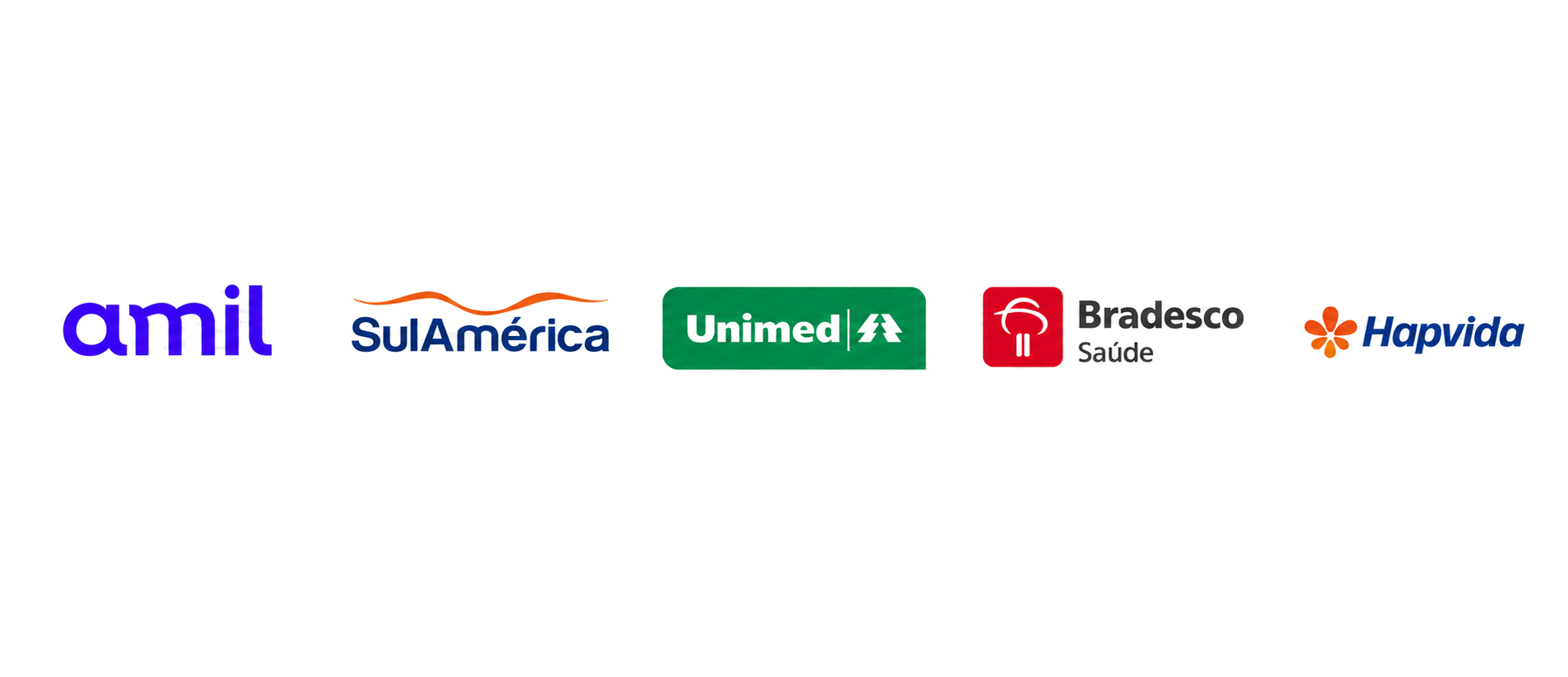 Operadoras: Amil, SulAmérica, Unimed, Bradesco Saúde, Hapvida