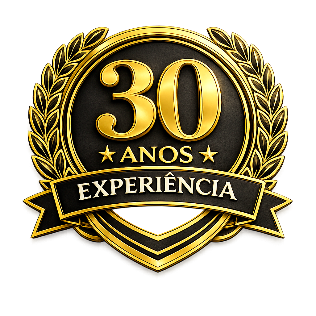 Selo +30 anos de experiência de mercado